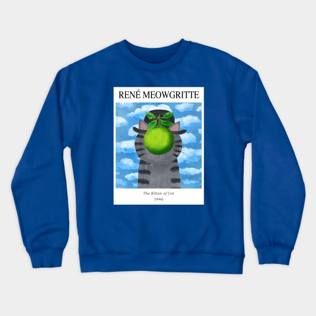 Rene Meowgritte Crewneck Sweatshirt by Planet Cat Studio
